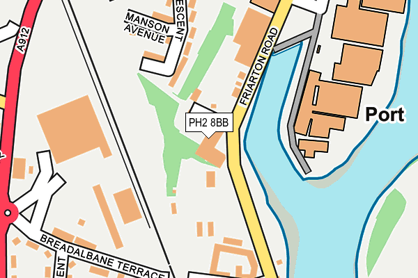PH2 8BB map - OS OpenMap – Local (Ordnance Survey)