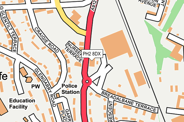 PH2 8DX map - OS OpenMap – Local (Ordnance Survey)