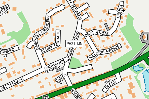 PH21 1JN map - OS OpenMap – Local (Ordnance Survey)