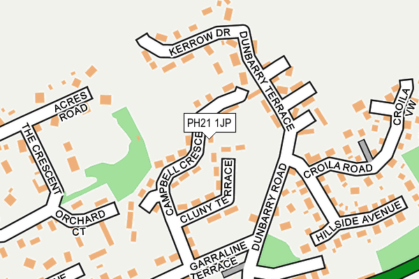PH21 1JP map - OS OpenMap – Local (Ordnance Survey)