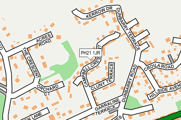 PH21 1JR map - OS OpenMap – Local (Ordnance Survey)