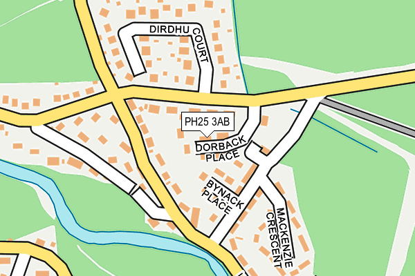 PH25 3AB map - OS OpenMap – Local (Ordnance Survey)