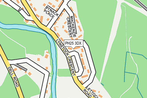 PH25 3DX map - OS OpenMap – Local (Ordnance Survey)