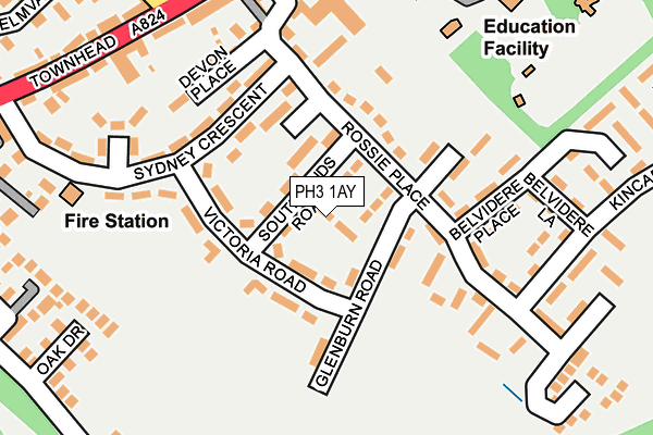 PH3 1AY map - OS OpenMap – Local (Ordnance Survey)
