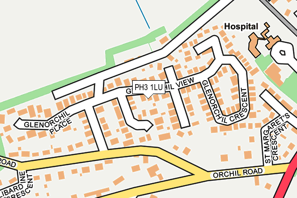 PH3 1LU map - OS OpenMap – Local (Ordnance Survey)