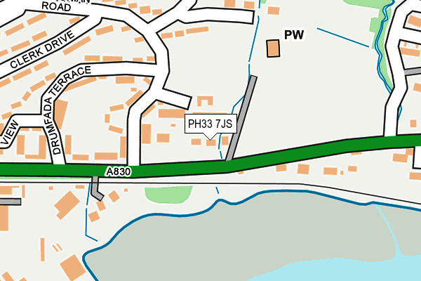 PH33 7JS map - OS OpenMap – Local (Ordnance Survey)