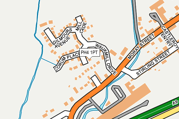PH4 1PT map - OS OpenMap – Local (Ordnance Survey)