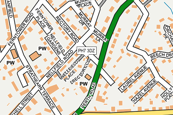 PH7 3DZ map - OS OpenMap – Local (Ordnance Survey)