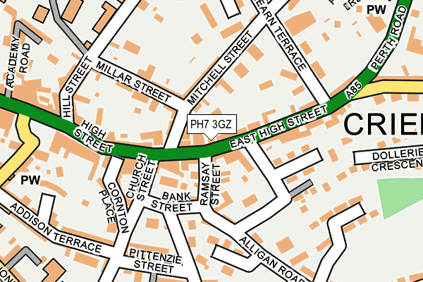 PH7 3GZ map - OS OpenMap – Local (Ordnance Survey)