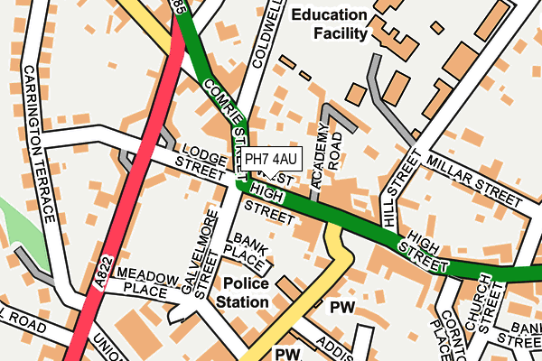 PH7 4AU map - OS OpenMap – Local (Ordnance Survey)