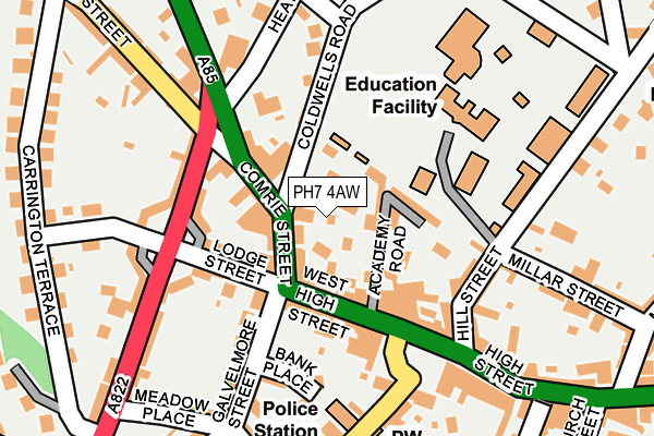 PH7 4AW map - OS OpenMap – Local (Ordnance Survey)