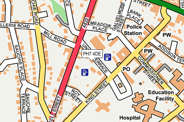 Map of MEADOW GARAGE (CRIEFF) LTD. at local scale