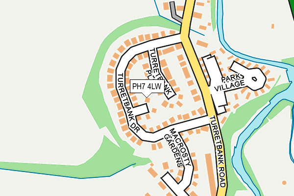PH7 4LW map - OS OpenMap – Local (Ordnance Survey)