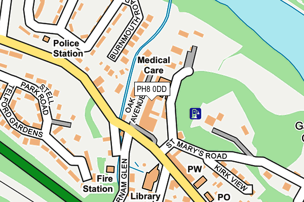 PH8 0DD map - OS OpenMap – Local (Ordnance Survey)