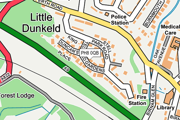 PH8 0QB map - OS OpenMap – Local (Ordnance Survey)