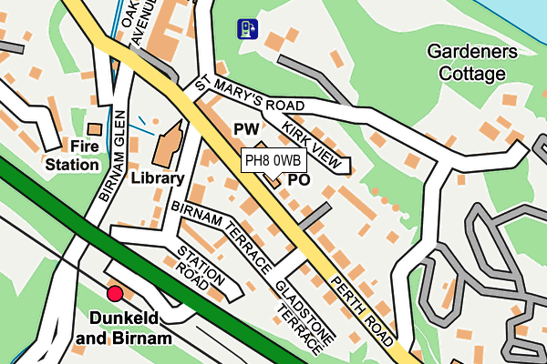 PH8 0WB map - OS OpenMap – Local (Ordnance Survey)