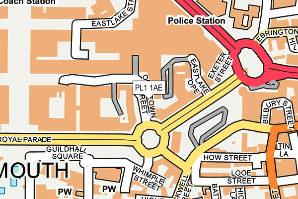 PL1 1AE map - OS OpenMap – Local (Ordnance Survey)