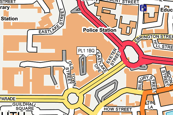 PL1 1BQ map - OS OpenMap – Local (Ordnance Survey)