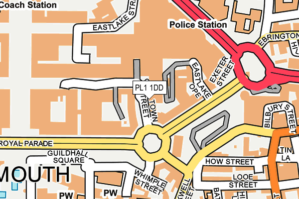 PL1 1DD map - OS OpenMap – Local (Ordnance Survey)