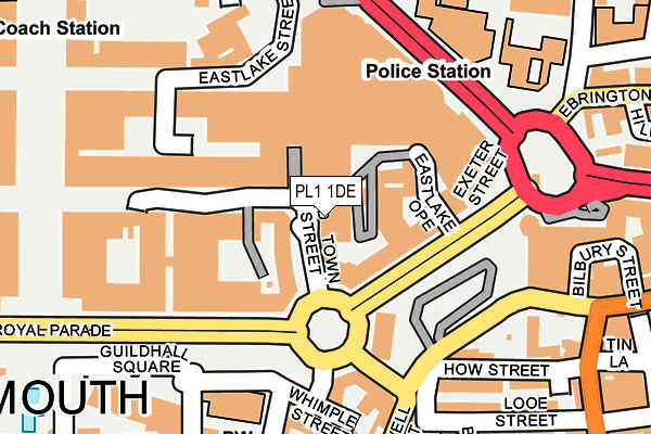 PL1 1DE map - OS OpenMap – Local (Ordnance Survey)