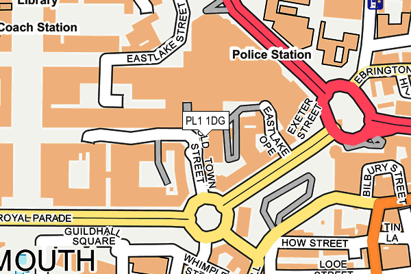 PL1 1DG map - OS OpenMap – Local (Ordnance Survey)