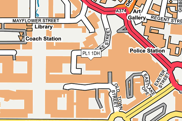 PL1 1DH map - OS OpenMap – Local (Ordnance Survey)