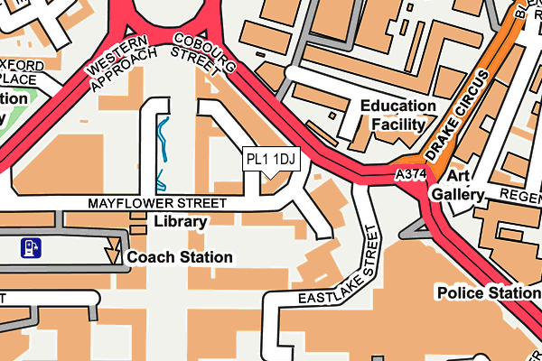 PL1 1DJ map - OS OpenMap – Local (Ordnance Survey)