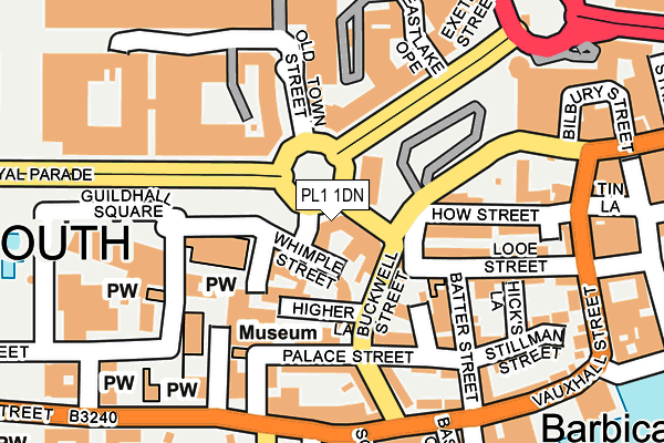 PL1 1DN map - OS OpenMap – Local (Ordnance Survey)