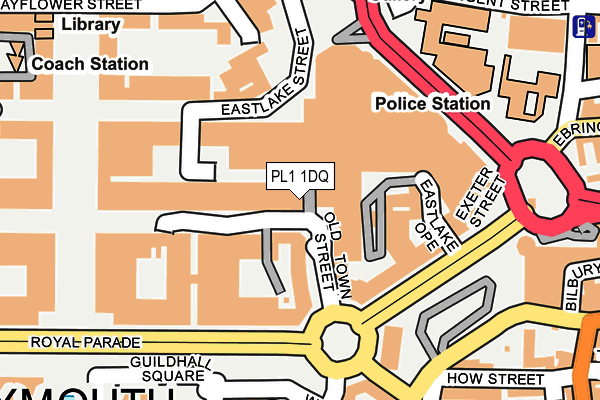 PL1 1DQ map - OS OpenMap – Local (Ordnance Survey)