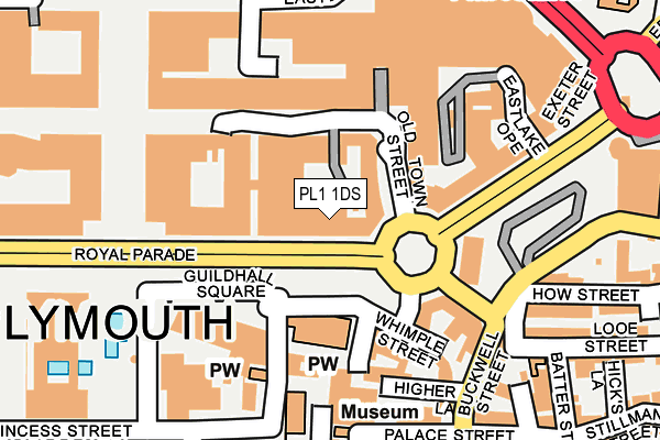 PL1 1DS map - OS OpenMap – Local (Ordnance Survey)