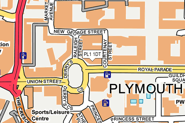 PL1 1DT map - OS OpenMap – Local (Ordnance Survey)