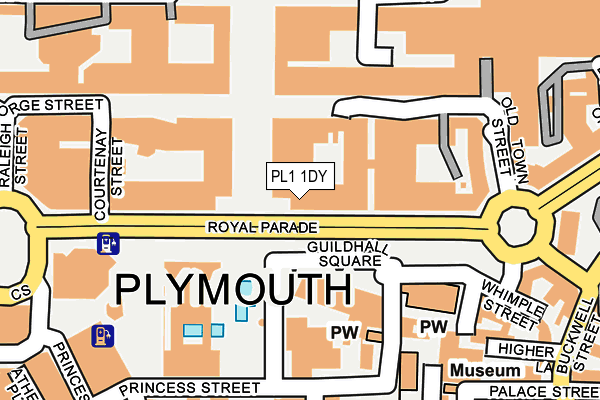 PL1 1DY map - OS OpenMap – Local (Ordnance Survey)