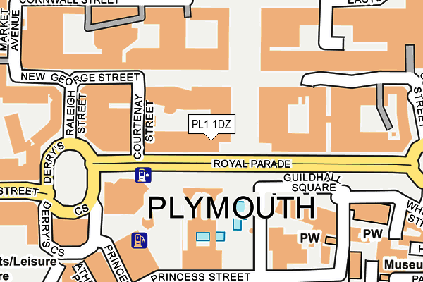 PL1 1DZ map - OS OpenMap – Local (Ordnance Survey)