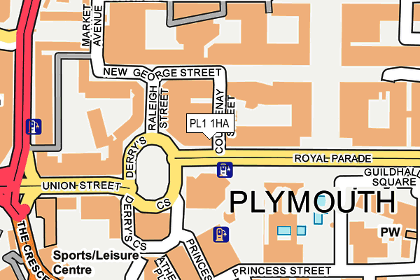 PL1 1HA map - OS OpenMap – Local (Ordnance Survey)