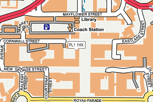 PL1 1HX map - OS OpenMap – Local (Ordnance Survey)