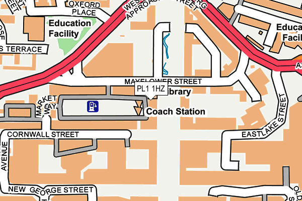 PL1 1HZ map - OS OpenMap – Local (Ordnance Survey)