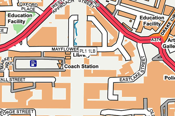 PL1 1LB map - OS OpenMap – Local (Ordnance Survey)