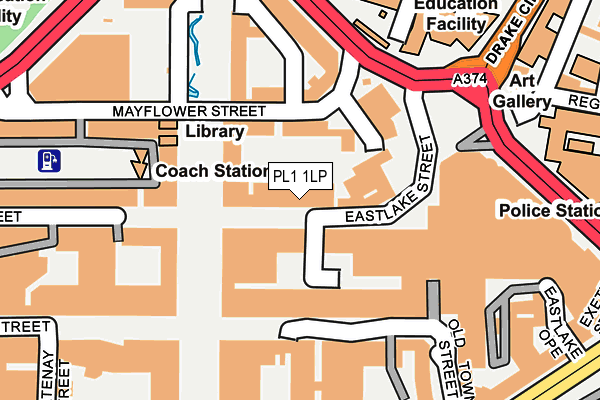 PL1 1LP map - OS OpenMap – Local (Ordnance Survey)