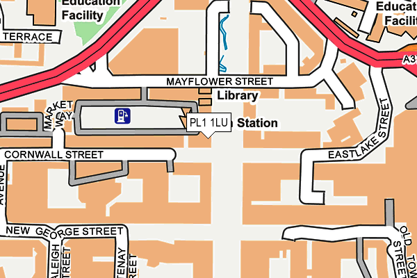 PL1 1LU map - OS OpenMap – Local (Ordnance Survey)