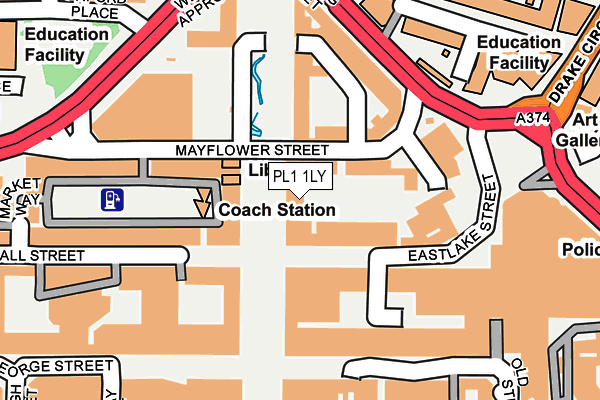 PL1 1LY map - OS OpenMap – Local (Ordnance Survey)