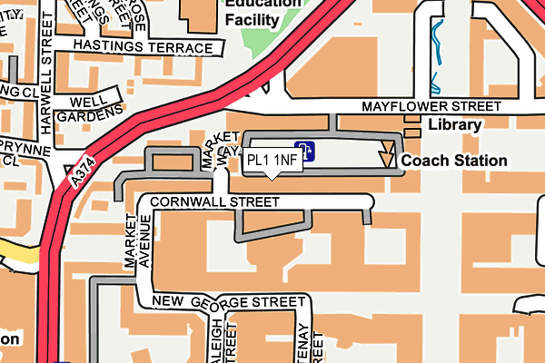 PL1 1NF map - OS OpenMap – Local (Ordnance Survey)