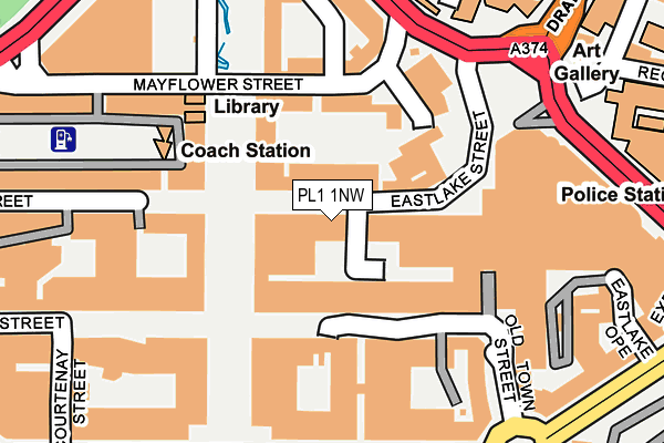 PL1 1NW map - OS OpenMap – Local (Ordnance Survey)