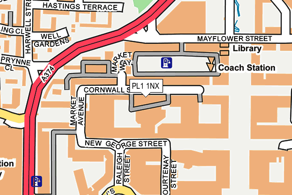 PL1 1NX map - OS OpenMap – Local (Ordnance Survey)