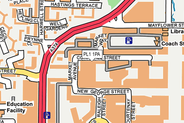 PL1 1PA map - OS OpenMap – Local (Ordnance Survey)