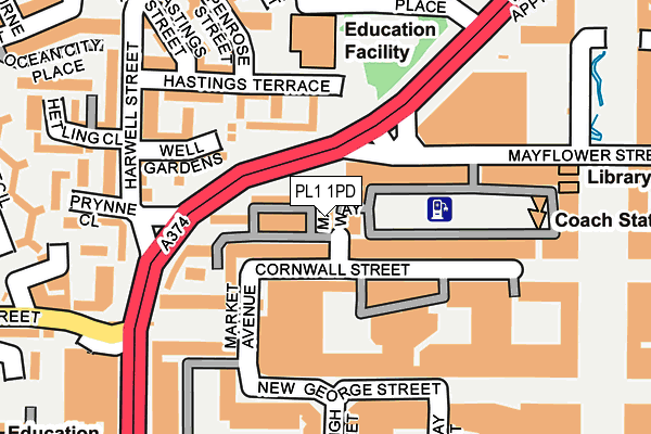 PL1 1PD map - OS OpenMap – Local (Ordnance Survey)