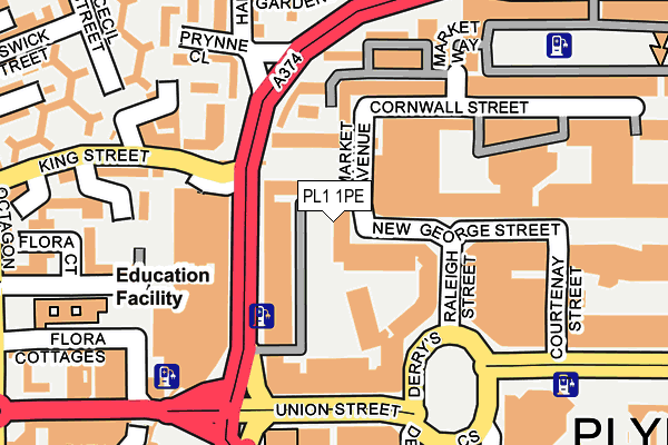 PL1 1PE map - OS OpenMap – Local (Ordnance Survey)