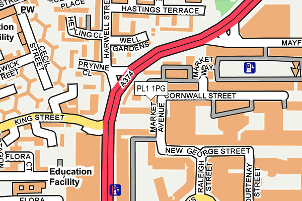 PL1 1PG map - OS OpenMap – Local (Ordnance Survey)