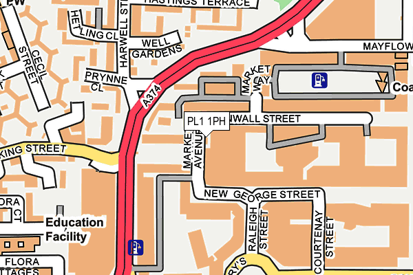 PL1 1PH map - OS OpenMap – Local (Ordnance Survey)