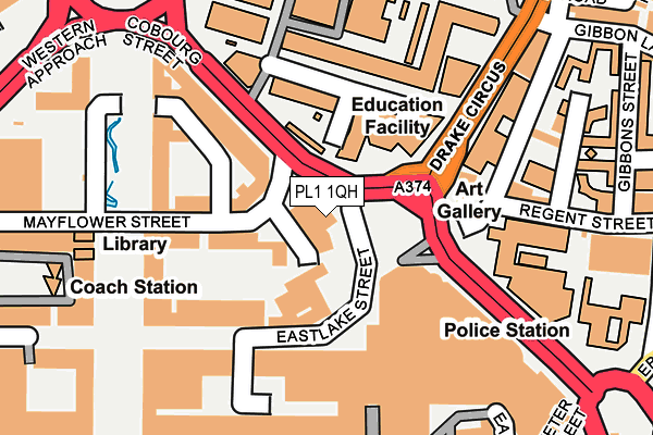 PL1 1QH map - OS OpenMap – Local (Ordnance Survey)