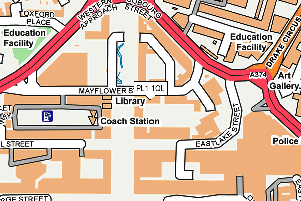 PL1 1QL map - OS OpenMap – Local (Ordnance Survey)